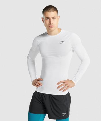 Gymshark Element Baselayer Muške Dugi Rukav Bijele | HR 2196SGL